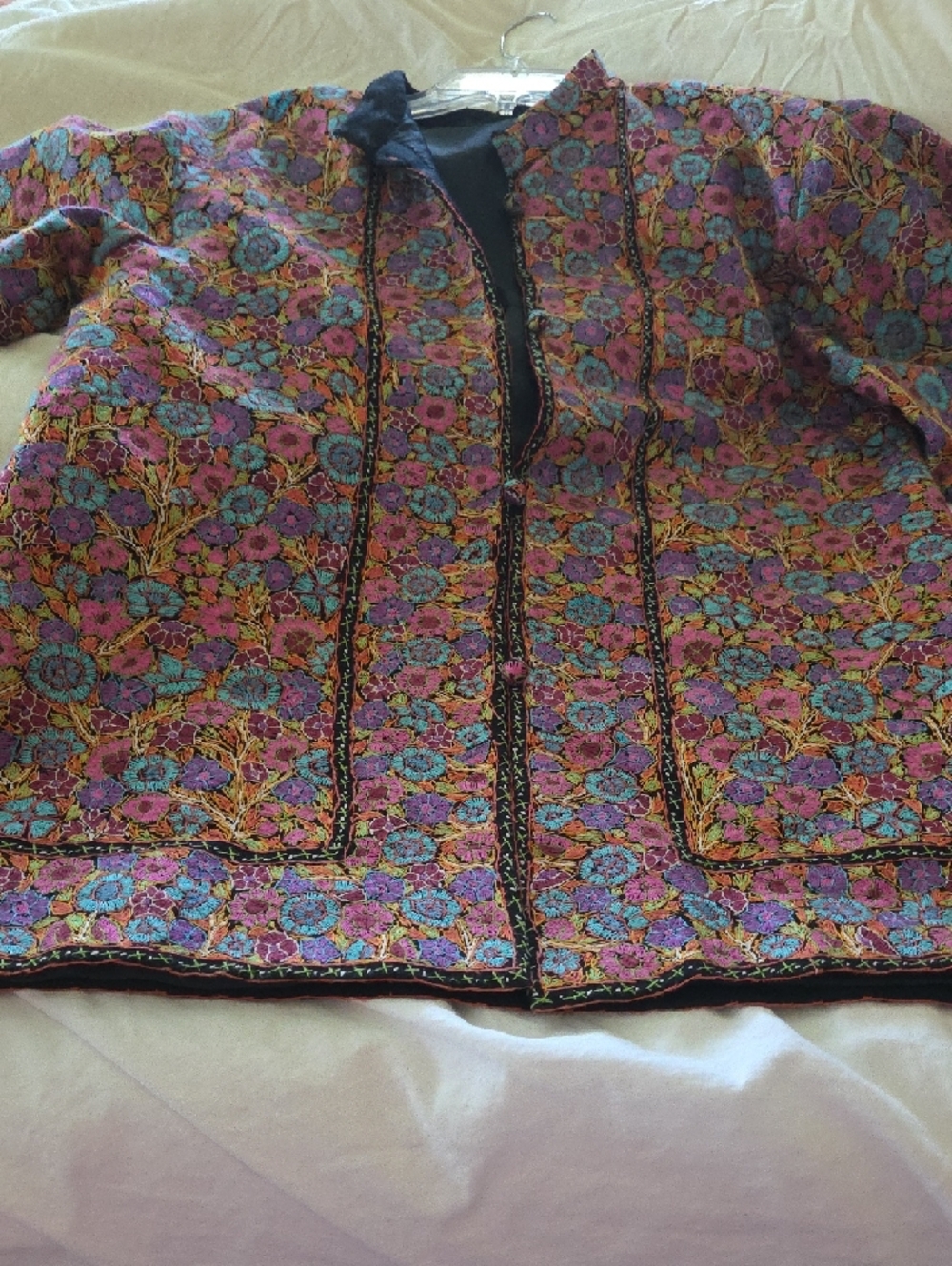 Colorful Embroidered Button Jacket Detail - Picture 2 of 8